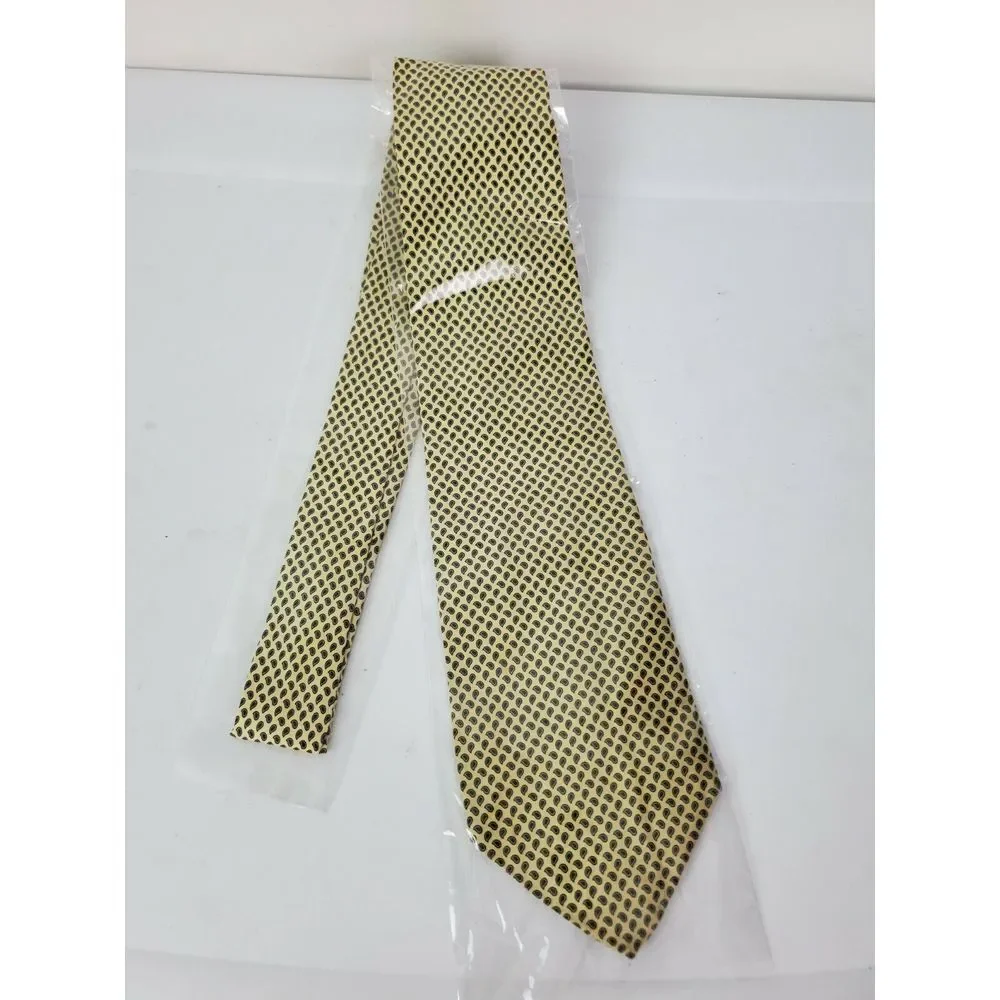 NWOT J Crew Men's Silk Necktie Yellow Green Paisley Print‎ Preppy